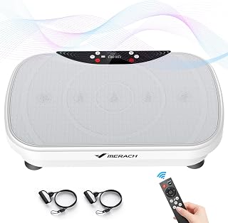 MERACH Vibration Plate Exercise Machine, Vibration Plate for Lymphatic Drainage Weight Loss, Vibrating Plate Exercise Machine with Bluetooth and LED Display, Workout Equipment for Women Men Home