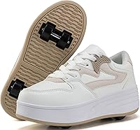 ANEFUN Kids Roller Skate Shoes with Detachable 4 Wheels - Safe Sneakers for Boys Girls Beginners US 12-7