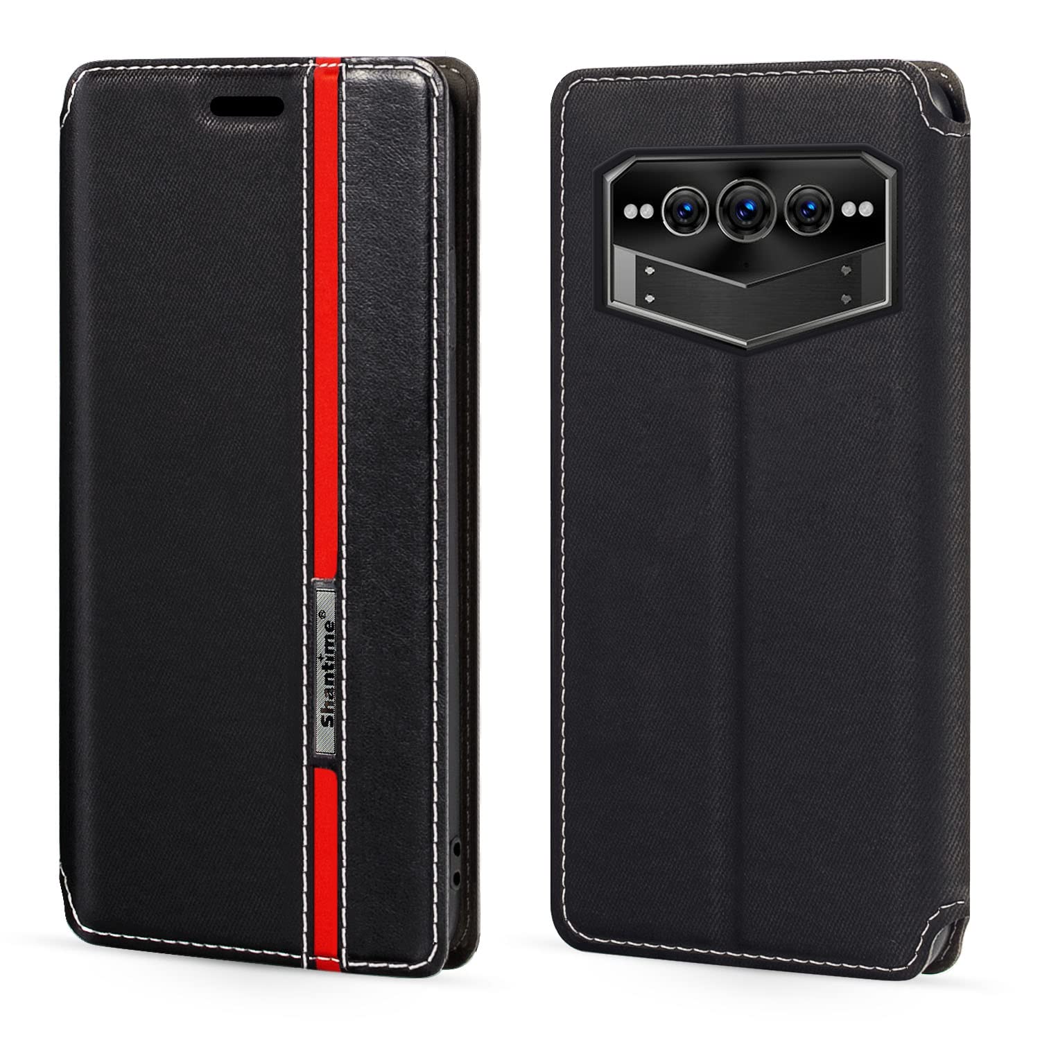 TORRO Custodia Flip in pelle per iPhone 12 / iPhone 12 Pro (con ricarica MagSafe) - Nero con