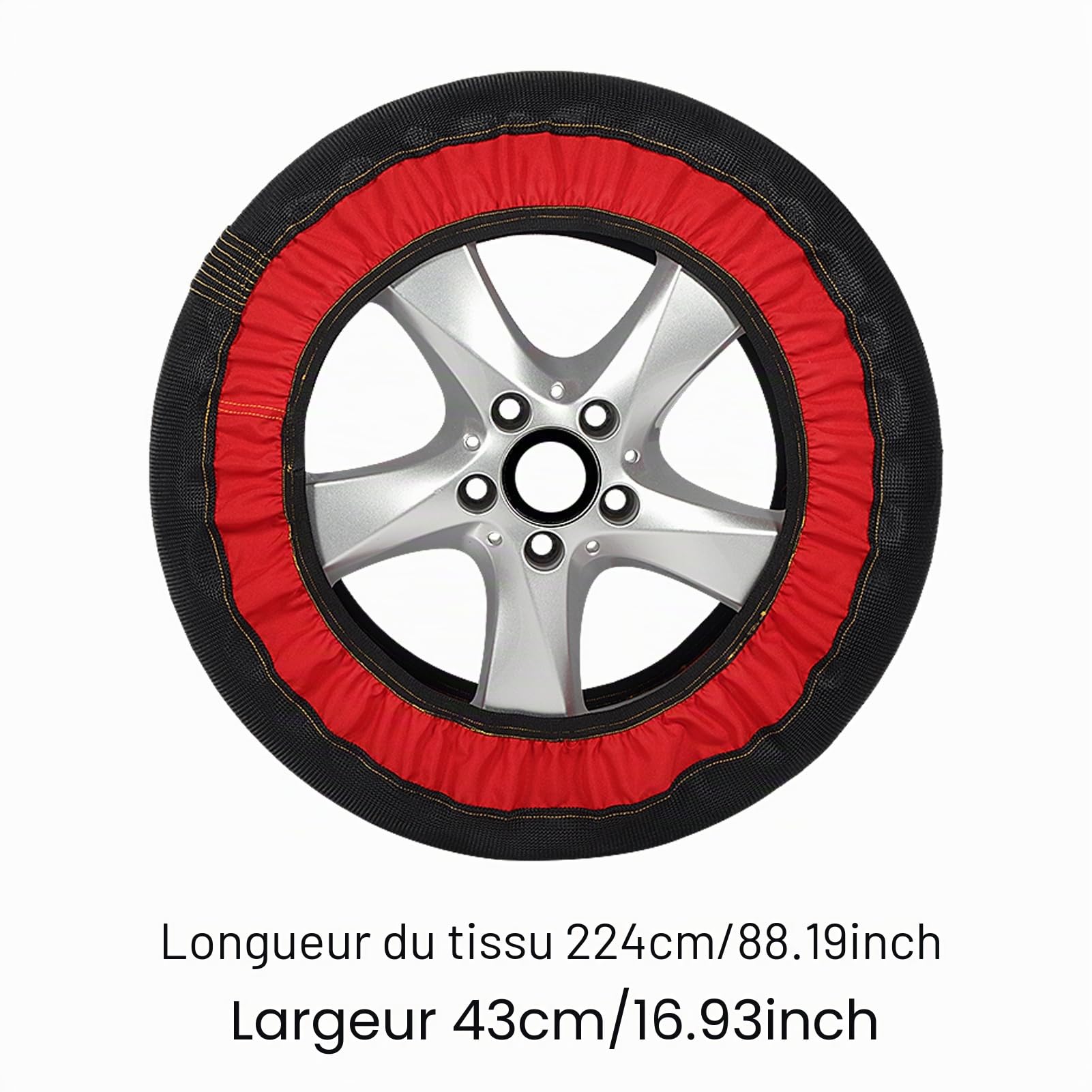 Chaussettes de Neige pour Pneus, Anti-glissement sans Tolérance au Bruit, Installation Facile à Installer, Douceur Douce sur le Moyeu de Pneu, épreuve à L'épreuve, Entraînement (6006)