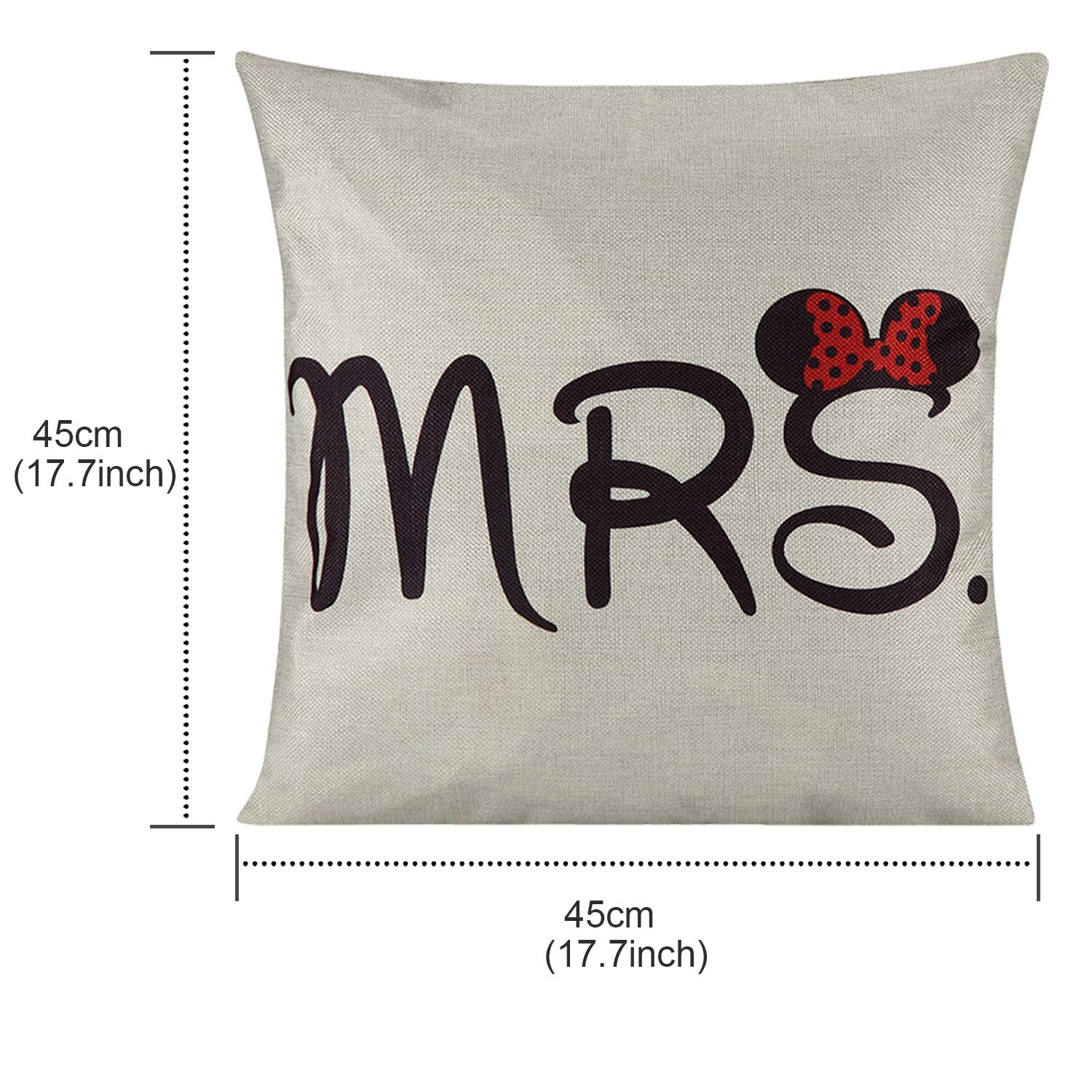 CMLTOALT Set Di 4 Federe Per Cuscino 45x45 Cm | Tema San Valentino Con Nani | Morbide E Lavabili In Lavatrice - 3
