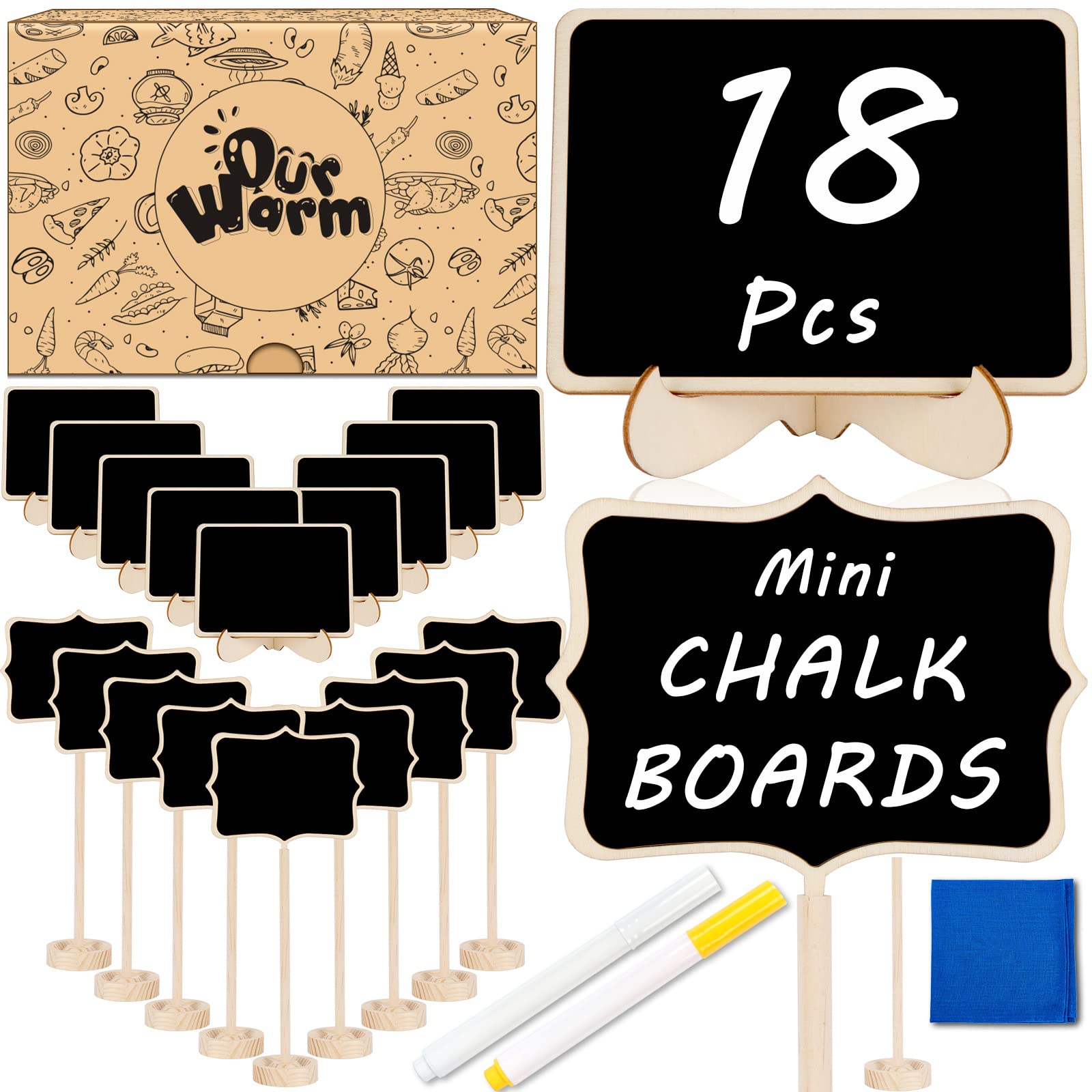 Buy GUDELAK Mini Chalkboard Signs for Food, Framed Small Chalkboard