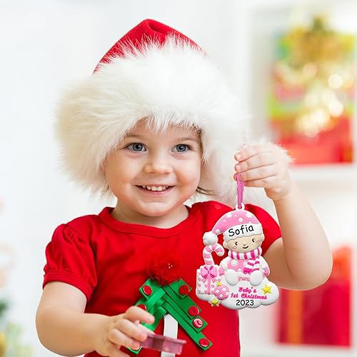 Miniatura 7 de Adorno personalizado para bebé, primera Navidad, decoración para árbol de Navidad, primer recuerdo escrito a mano para recién nacido, personalizable