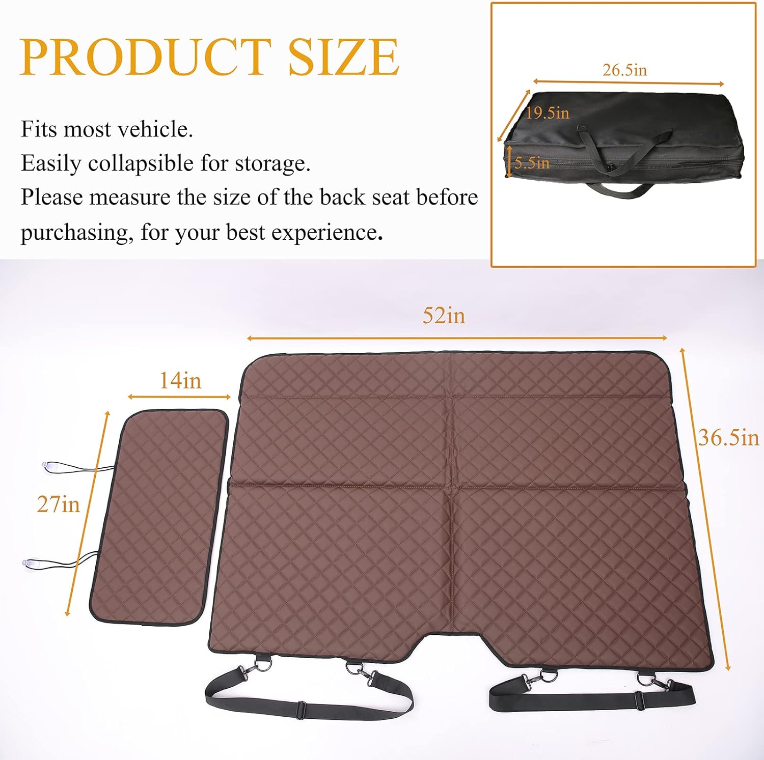 Non Inflatable Car Mattress, Back Seat Extender for Truck, Dogs Hammock, Truck Bed Mattress, Car Bed Camping Mattress, Seat Covers for Car/Suv/Truck/F150/RAM1500/Silverado