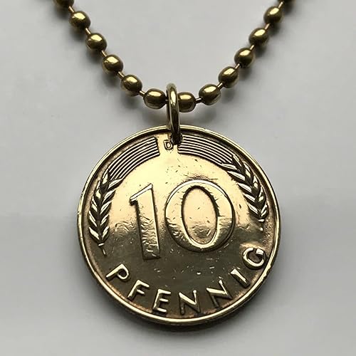 Miniatura 3 de 1949 Alemania Deutschland 10 Pfennig moneda colgante roble plántula plantación de árboles jardinería Berlín Hamburgo Múnich Colonia Frankfurt