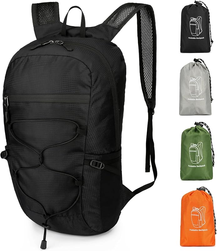 Small Hiking Backpack, 15L Nylon Ultralight Collapsible Backpack | Nylon Daypack, Foldable, Packable, Lightweight, Waterproof, Breathable, for Women Men, for Outdoor Travel Sports Dayhiking
