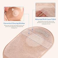 Vista 2 de 100 bolsas de colostomía, bolsas drenables de ostomía de una pieza con cierre para el cuidado del estoma de ileostomía, suministros de ostomía