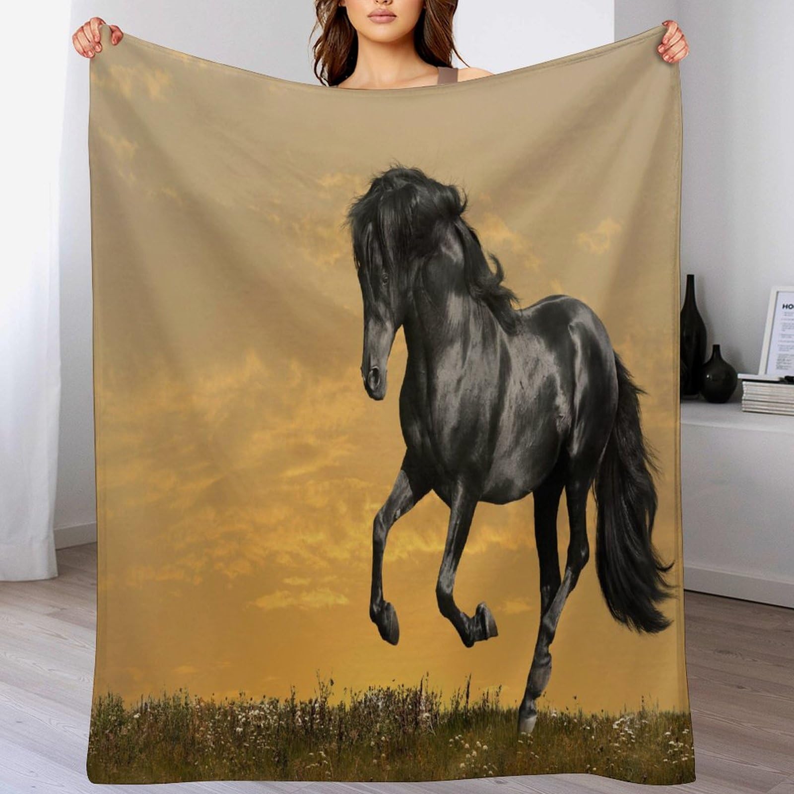 Couverture cheval impression numérique haute définition en flannel douce