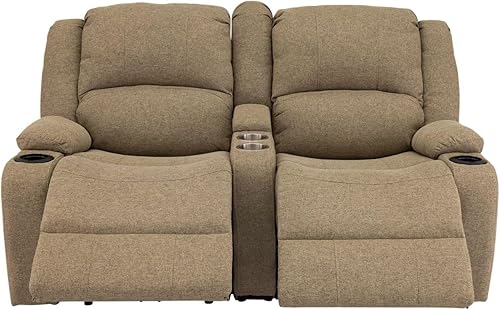 Miniatura 88 de RecPro Charles Powered - Sofá reclinable doble y sofá biplaza Muebles de pared Hugger RV – Tela de avena de 80 pulgadas