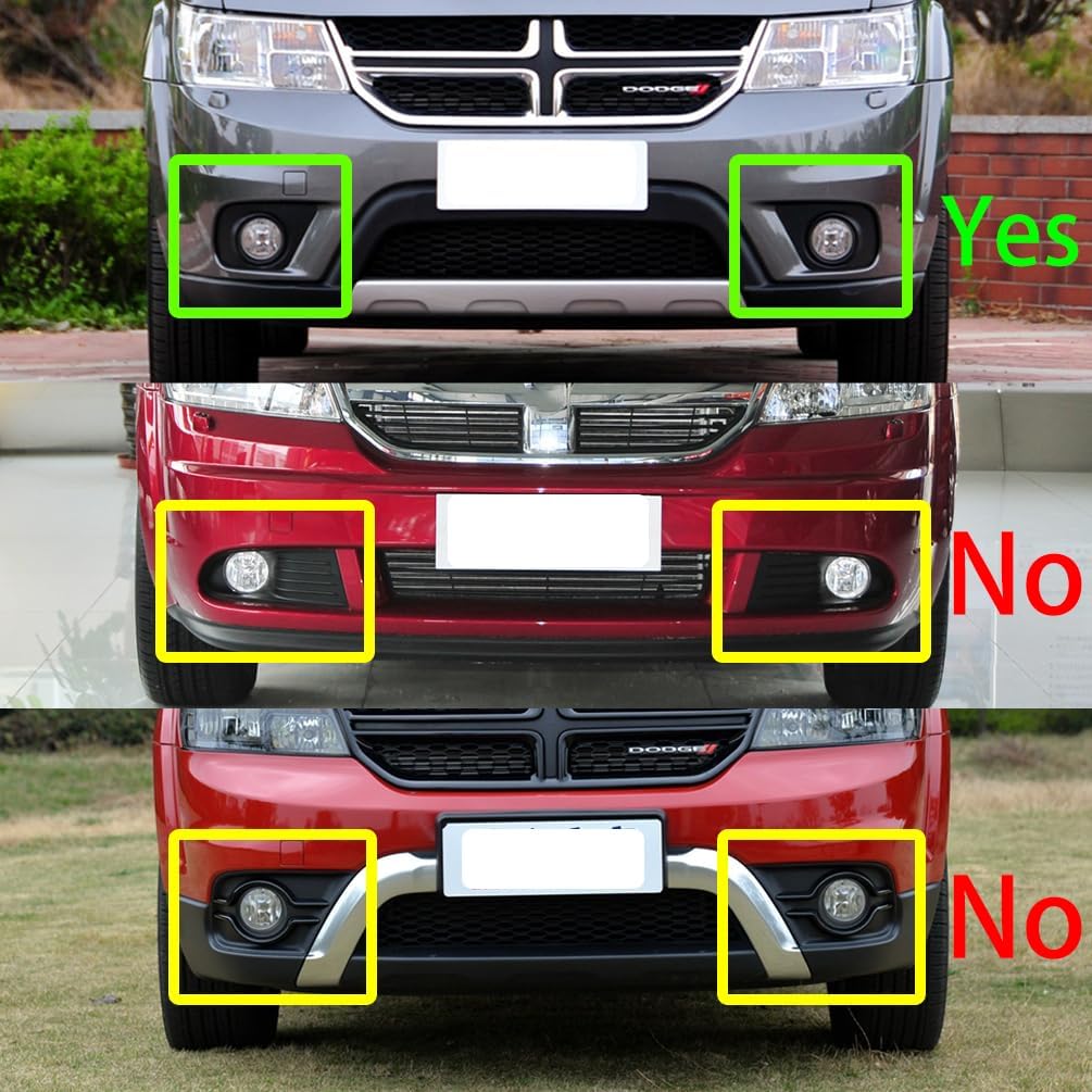 Front Bumper Fog Lamp Compatible With 2011-2019 Dodge Journey DRL LED Daytime Running Light With Sequential Switchback Amber Turn Signal light Blue Night Headlight