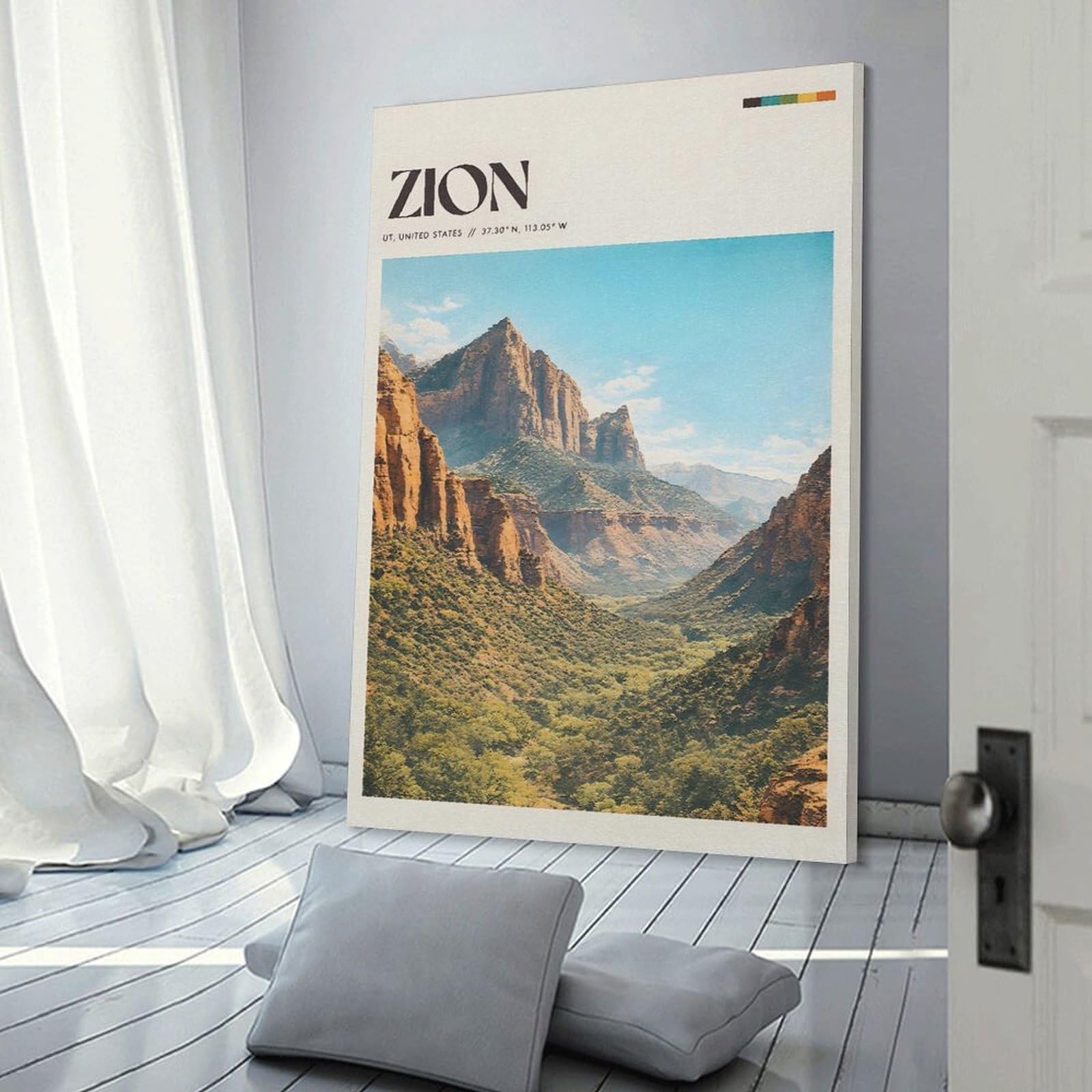 Junmoney Zion National Park Vintage (2) Home Decor Wall Art, 16x24inch(40x60cm), for Wall Displays, Bedrooms Or Room Updates, Ideal for Building A Coordinated Art Wall