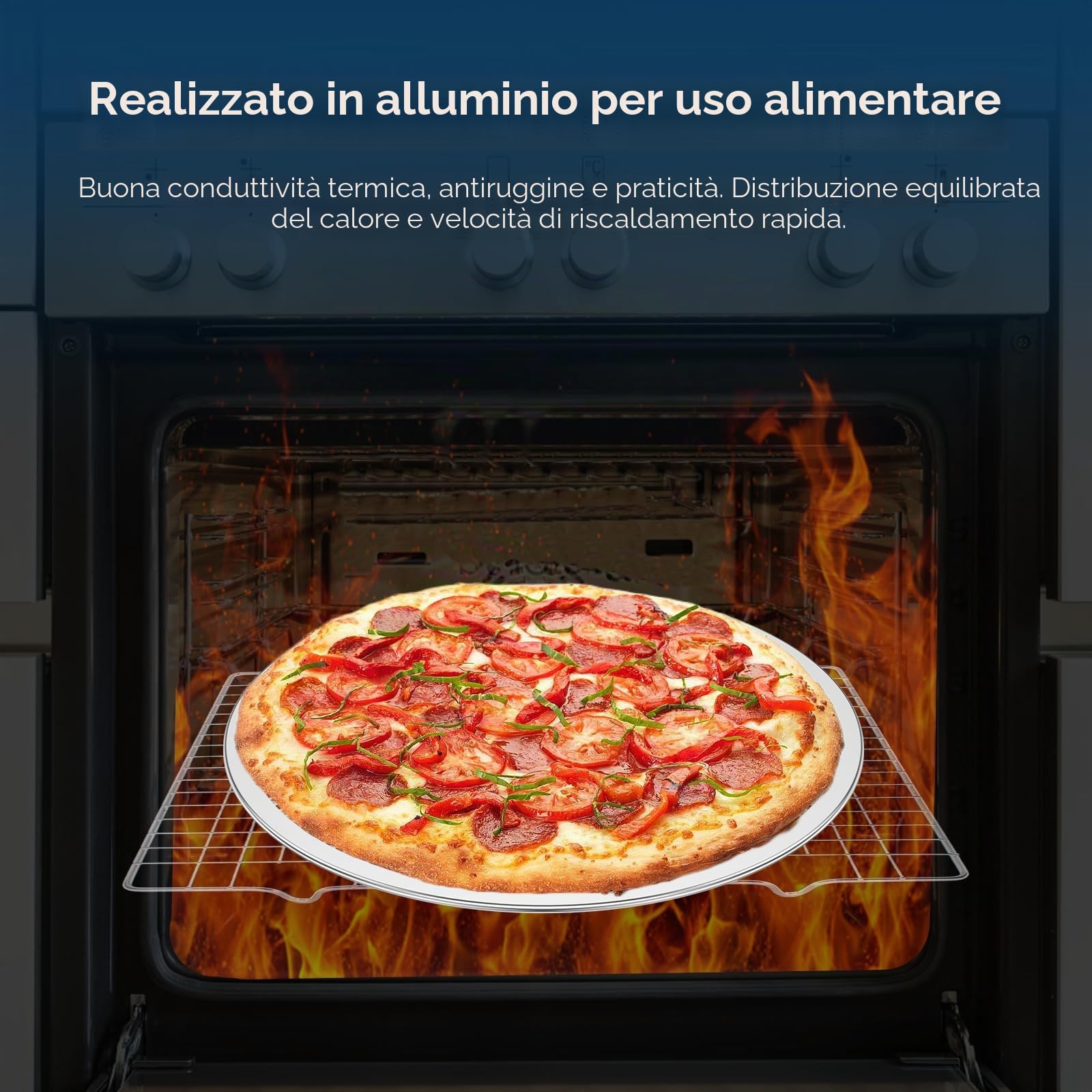 6 griglie per pizza, per pizza, forate, antiaderente, per pizza, 12 pollici, rotonde, con rivestimento antiaderente, resistente alla temperatura, riutilizzabili