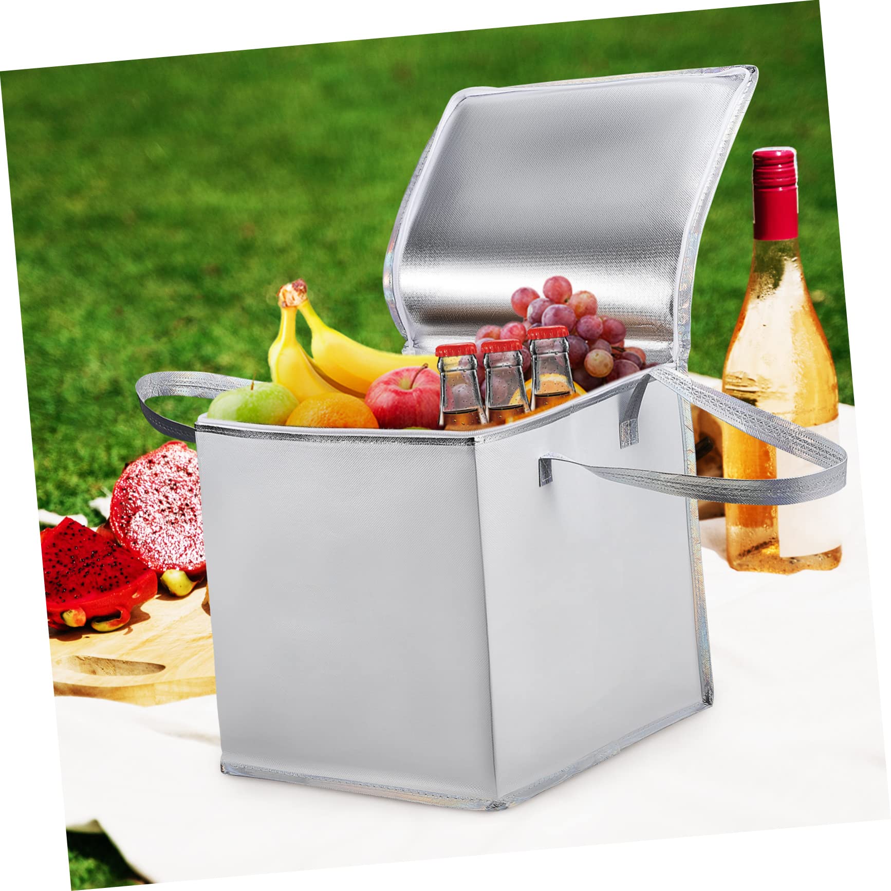 MUCKLILY 2 Pcs Insulated Lunch Bags Large Capacity Thermal Bags for Vegetables Fruits Groceries