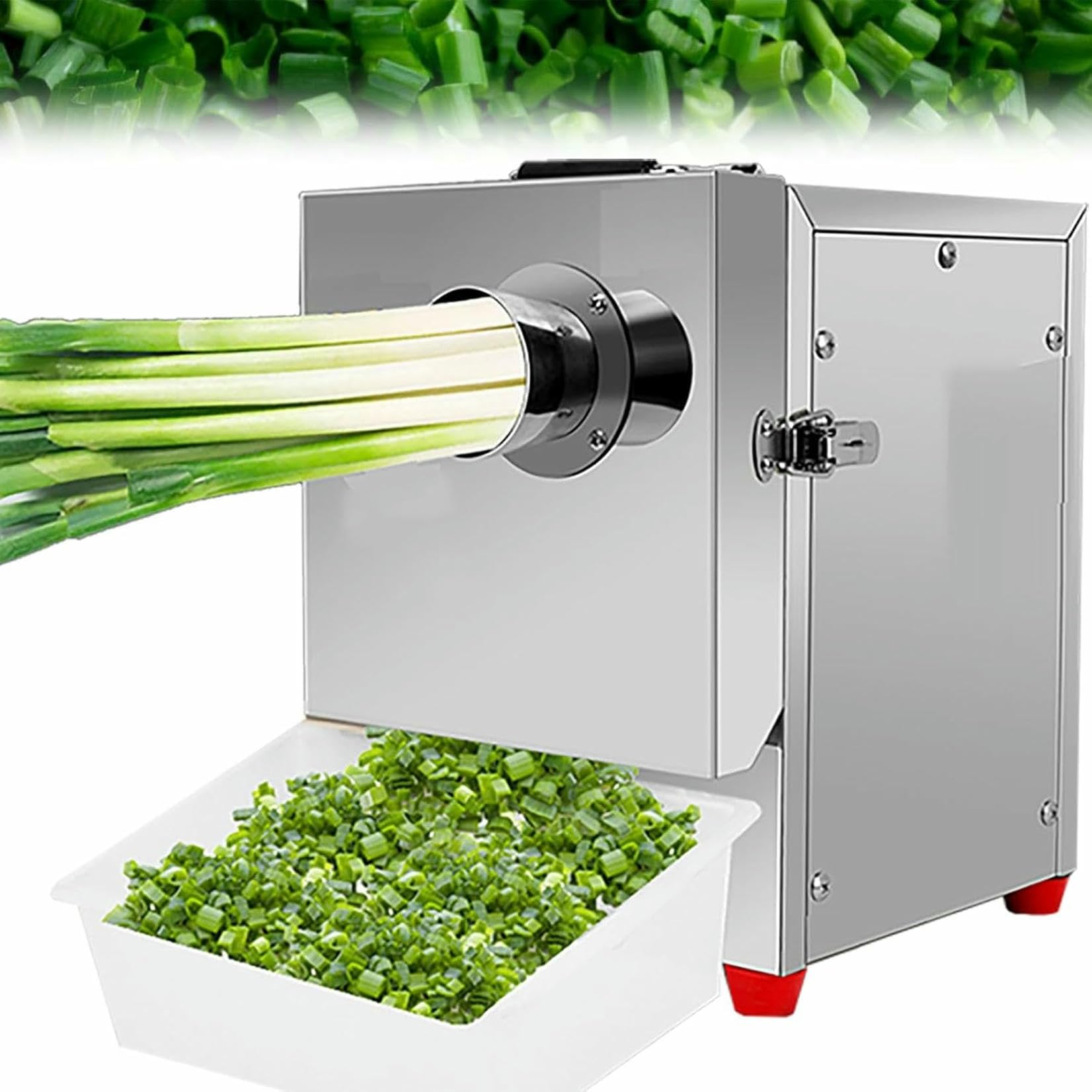 Eoweiot Electric Onion Chopper, Automatic Vegetable Slicer with Detachable Container, Multi-Functional Food Processor for Chives, Garlic