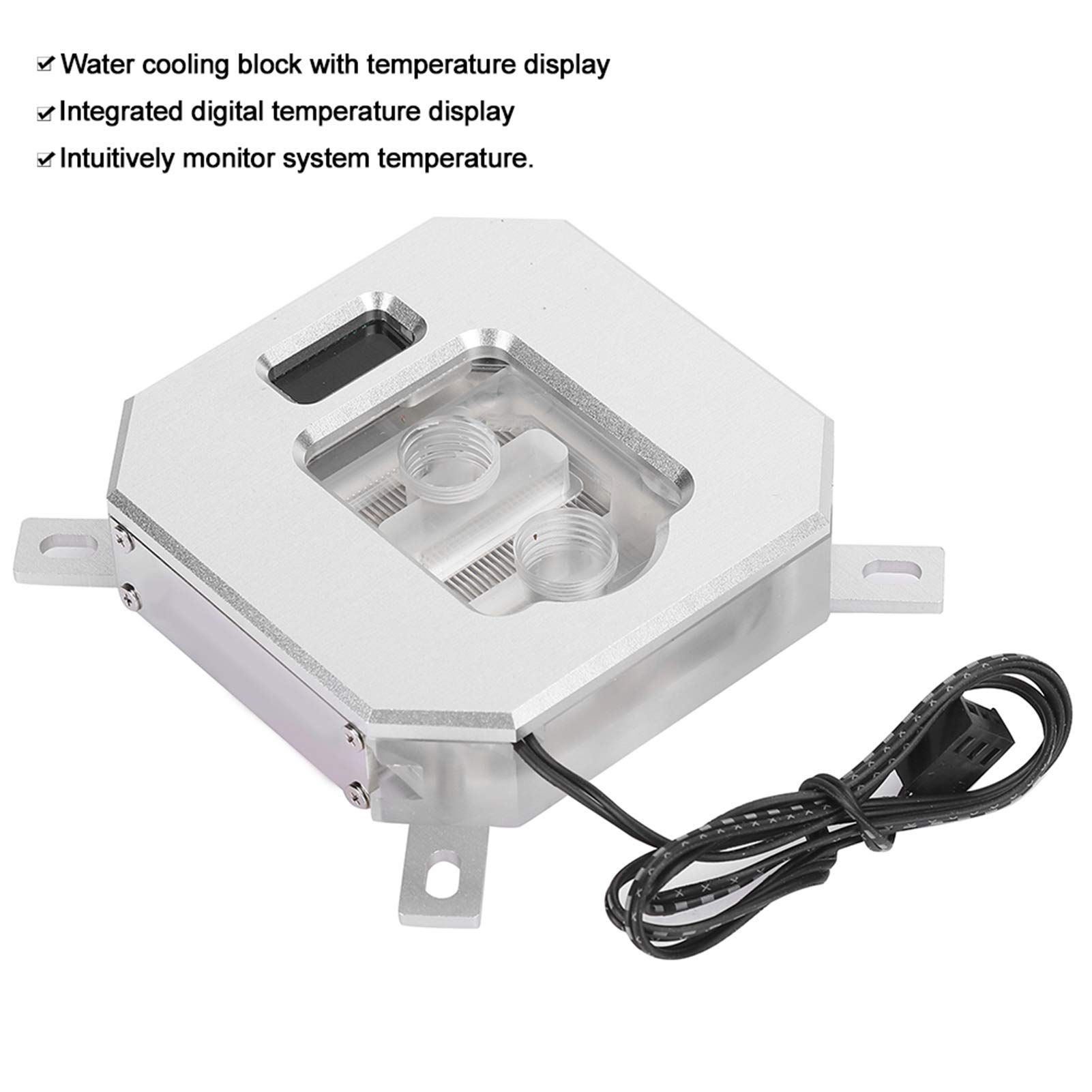 Bloque Enfriador de Agua Accesorio Eficiente para PC con Refrigeración de CPU para, Pantalla LCD RGB para 1150/1151/1155/1156, 1 Bloque Enfriador de Agua 1 Plano Posterior para Jugadores
