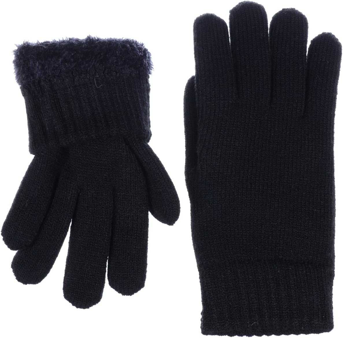 Be Your Own Style BYOS Winter Women's Toasty Warm Plush Fleece Lined Knit Gloves in Solid & Glitter - Image 3
