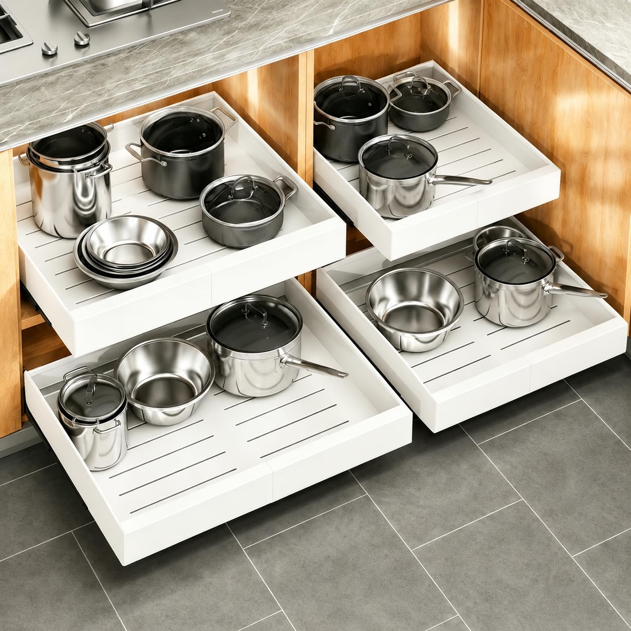 Photo 1 of Kitstorack Pull Out Cabinet Organizer 4-Pack