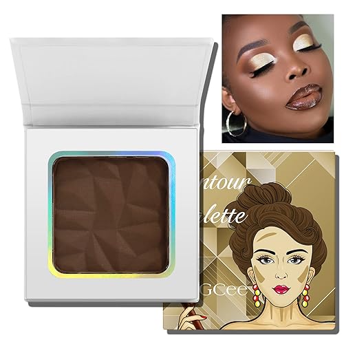 Paleta de maquillaje en polvo de contorno oscuro, paleta de contorno bronceador para mujeres negras, paletas de contorno de bronceado mate para disponible en Yaxa Colombia