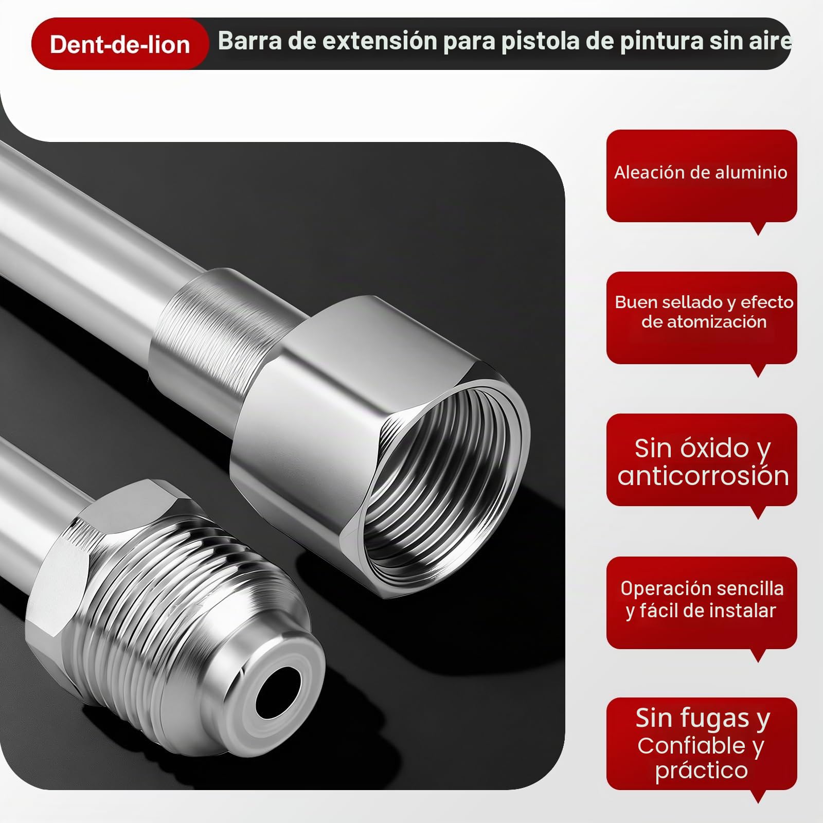 Airless - Pistola para pistola de extensión para pulverizador Airless boquilla de pintura, 5 unidades, 20 cm, 30 cm, 50 cm, 75 cm, 100 cm