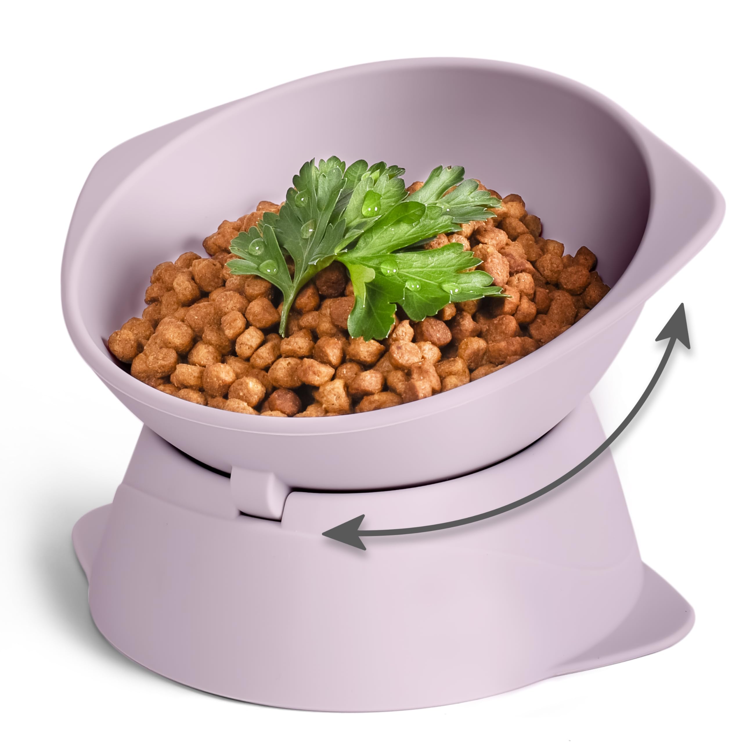 ne&no® Silicone Cat Bowl Raised with Adjustable Tilt, Mauve