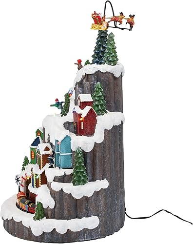 Miniatura 42 de Pueblo Navideño Animado de Santa en Fuga | Accesorios de Casa Navideña Colección Figuritas para Decoraciones y Regalo | Movimiento y Sonido con