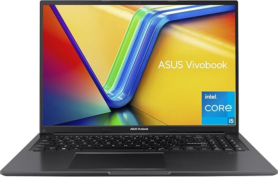 ASUS Vivobook 16 Laptop, 16a WUXGA 1920 x 1200 1610 Display, Intel Core i5-1235U CPU, Intel UHD Graphics, 8GB RAM, 512GB SSD, Windows 11 Home, Indie Black, F1605ZA-AS52