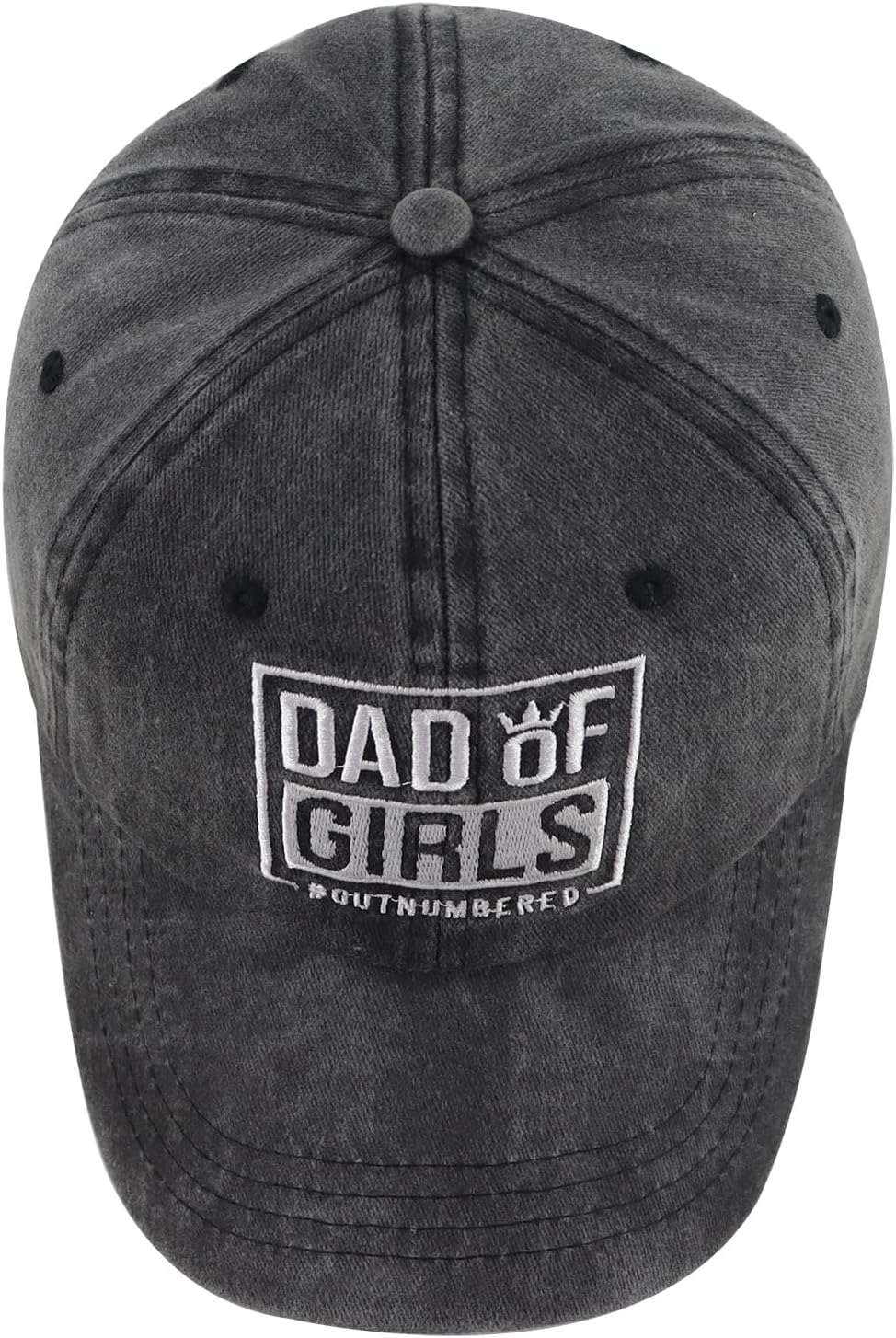 Dad of Girls Outnumbered Hat for Men, Funny Adjustable Cotton Embroidered Daddy Baseball Cap