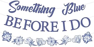 Something Blue Before I Do Bridal Shower Banner Decorations,Something Blue Bridal Shower Pennant Banner Flag Wedding Shower Decoration for Girls Bachelorette Party Engagement Wedding Party Supplies