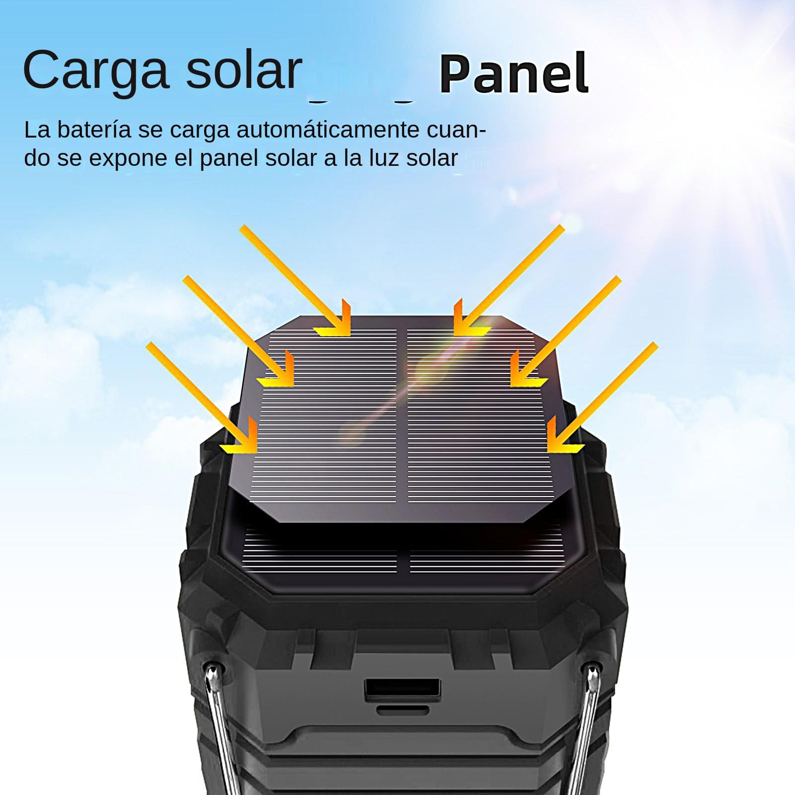 Linterna Para Camping | Linterna Solar Impermeable Para Exteriores | Linterna Recargable Impermeable 3000Mah Portátil Para Senderismo Camping Viajes