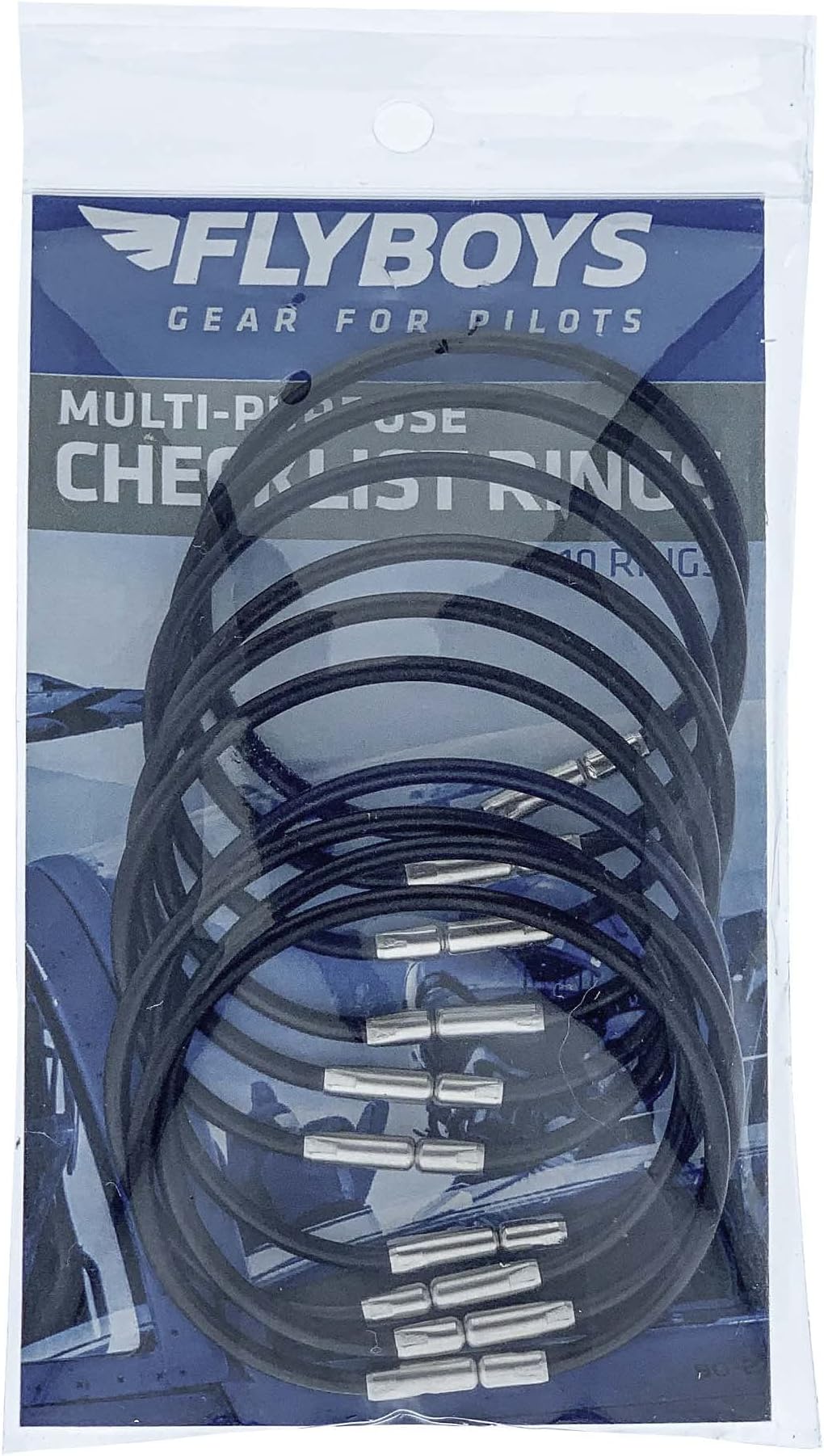 FlyBoys Checklist Rings - XL - 2.25 in Diameter - 10 Pack (Black)