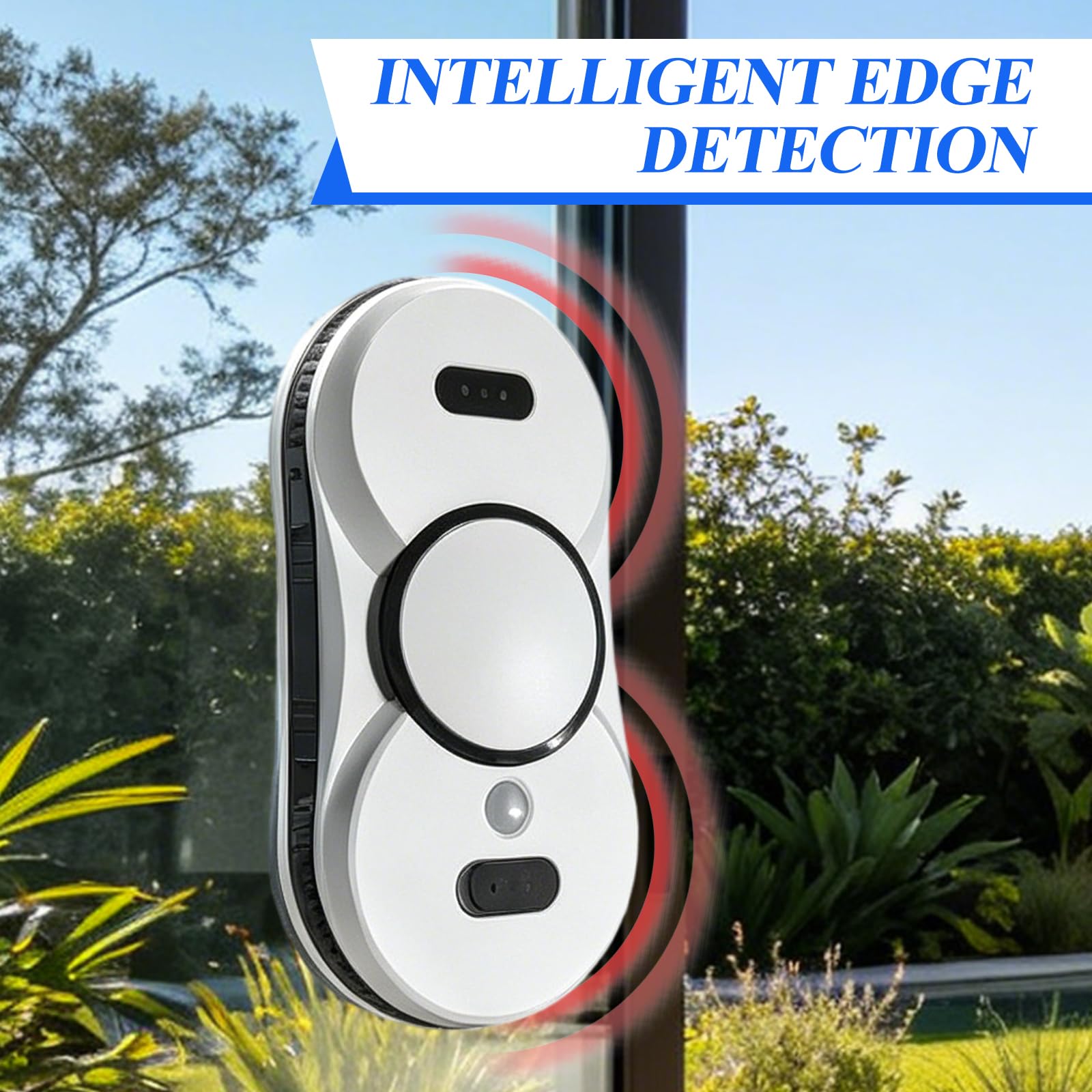 Robot Limpiacristales Electrico 5600 Pa, Limpia Cristales con Control | Remoto, 3 Modos Automaticos, Navegación Inteligente, 10 Paños de Limpieza para Ventanas, Espejos-Silencioso