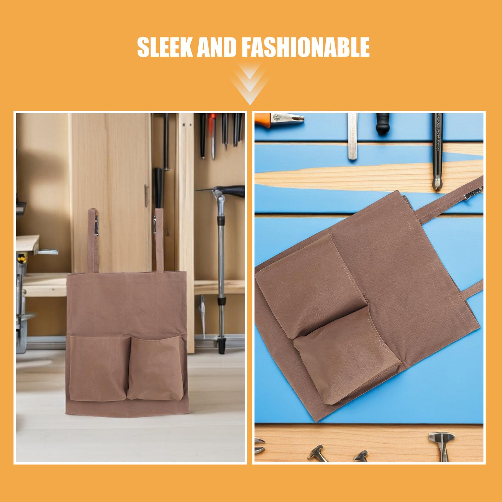 Alipis Bolsa Organizadora para Carrito de Limpieza 4 Unidades Color Café con Cierre Plástico Gran Capacidad 45X30X19 CM Bolsa Multiusos para Almacenamiento y Transporte de Artículos