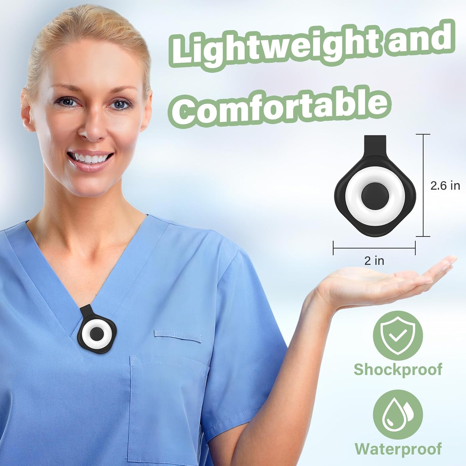 Nurse Night Light Clip for Badge - Rechargeable Magnetic Badge Light with 6 Brightness & 3 Color Modes, Hands-Free Nurse Essentials for Night Shift, Purse Light for Walking, Camping Black 1 Pack