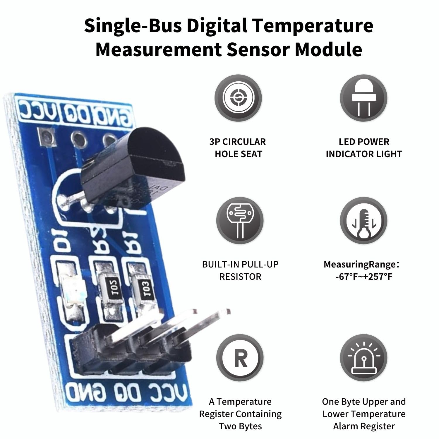 Snapklik.com : 3 Pcs DS18B20 Single-Bus Digital Temperature Sensor ...
