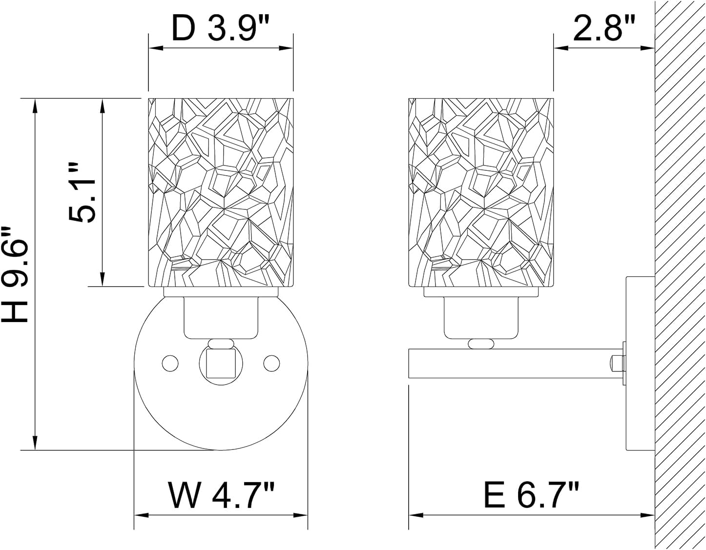 ALICE HOUSE Brushed Nickel Wall Sconce Set of Two, Farmhouse Bathroom Wall Lamp, Modern Wall Lighting for Living Room Bedroom Hallway AL9082-W1-2P