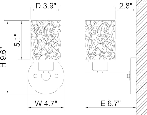 Miniatura 7 de ALICE HOUSE Juego de dos apliques de pared de níquel cepillado, lámpara de pared de baño de granja, iluminación de pared moderna para sala de estar,