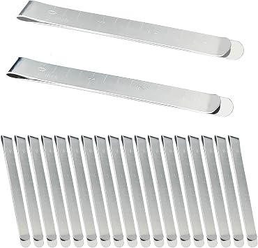 20 Pcs Stainless Steel Hemming Clips 3-Inch Stainless Steel Ruler Hem Clips Measurement Ruler Quilting Supplies Sewing Clips fit Sewing Supplies Pinning and Accessories, Silver