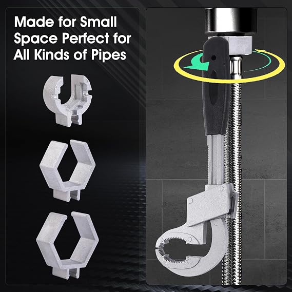 Adjustable Wrench, 80mm Adjustable Spanner Set, Wide Jaw Large Plumbing Spanner Tools, Multifunctional Sink Spanner with Box for Bathroom Kitchen Sink, Valves, Pipes, Faucets, Shower Heads