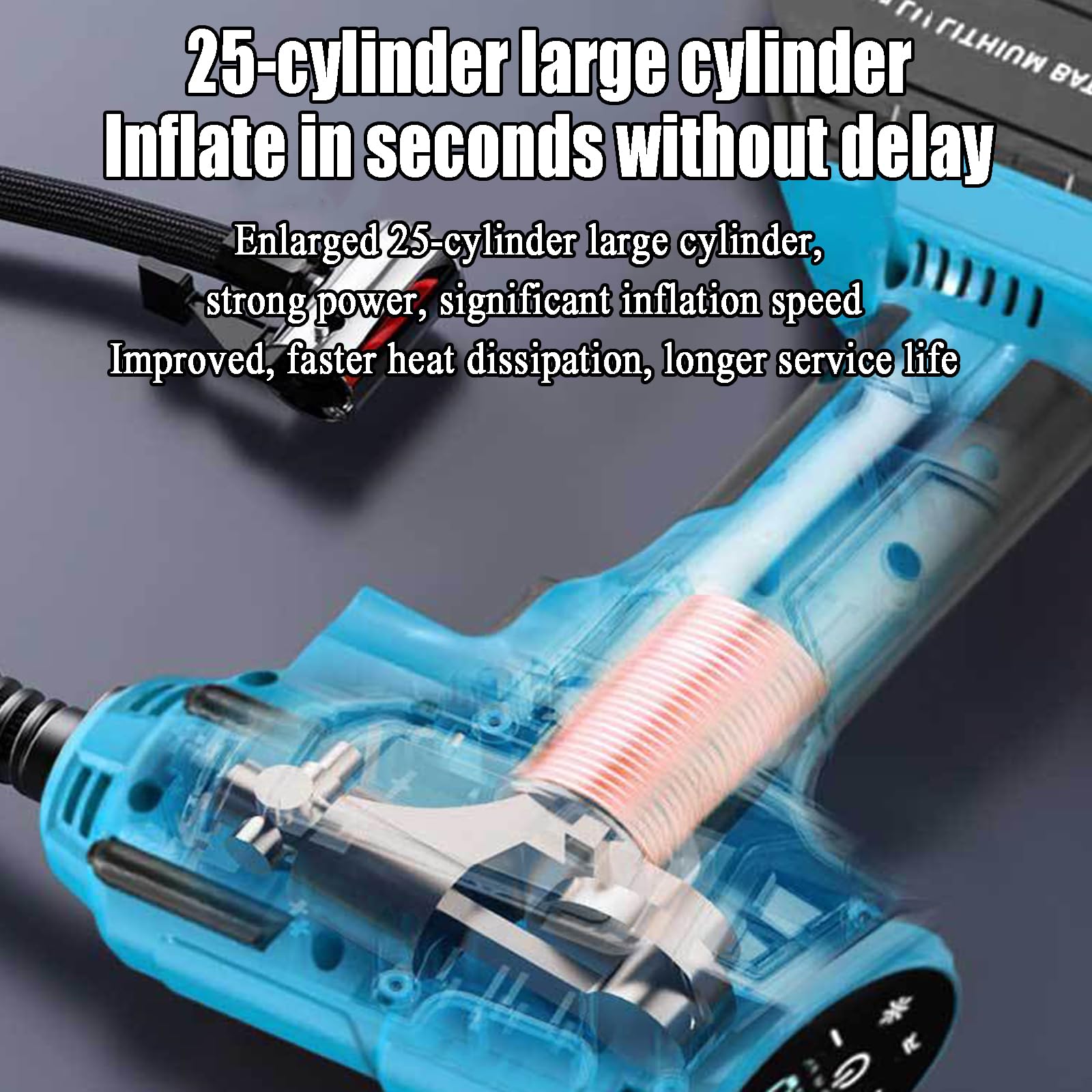 Compresor de aire inalámbrico, inflador eléctrico de neumáticos con manómetro digital y lámpara LED, mini bomba de mano para coches, motocicletas, bicicletas y pelotas