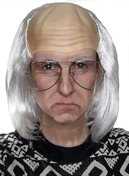 ALLAURA - Old Man Costume Albert BaldWig - White Balding Cap Wigs Franklin Albert - OldBald Riff Raff Wig Old Man Wig