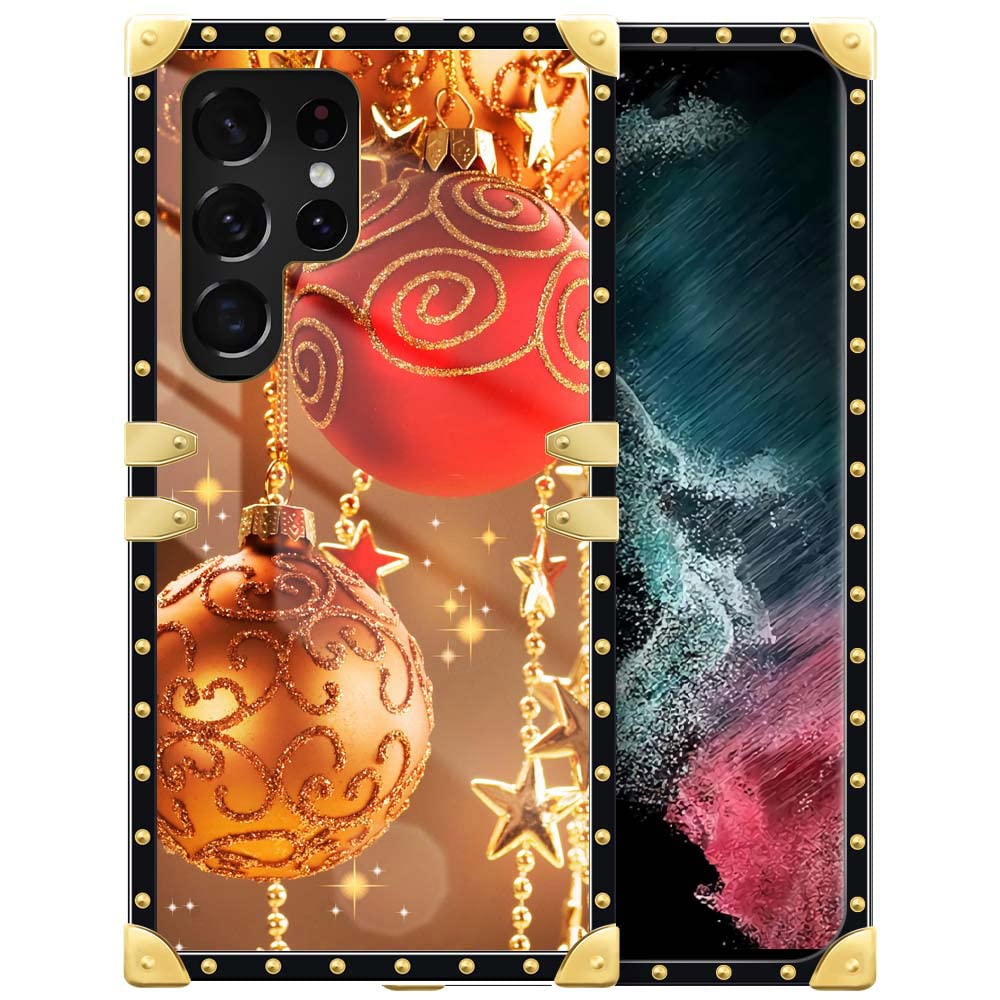 Coque Samsung Galaxy S23 Ultra Boules de Noël - Le Cadeau Idéal Festive Souple Carrée