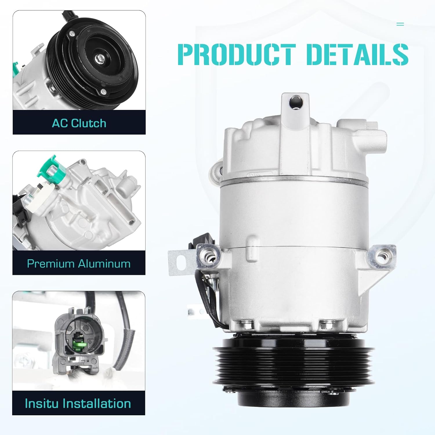 AC Compressor with A/C Clutch Fit for Hyundai Elantra 1.8L 2011-2013, Manual Temperature Control Only (NOT Automatic), for Kia Soul 2.0L 2012-2013, Replace CO 11304C, Air Conditioner, 2 pin