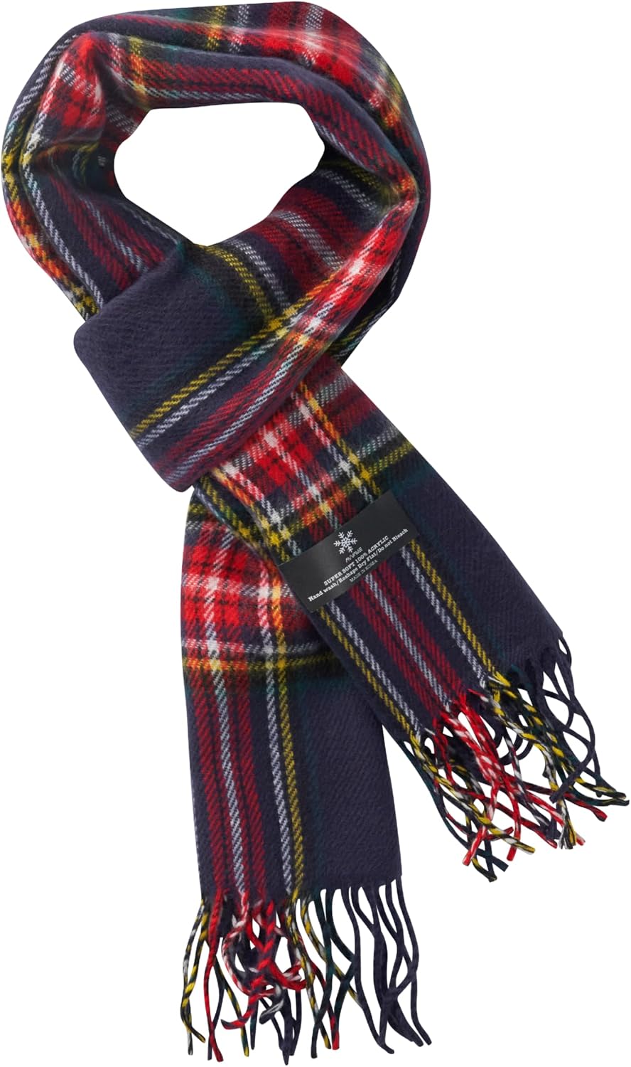 A.WAVE Men's Classic Plaid Scarf, Lightweight Soft-Touch Winter Scarf