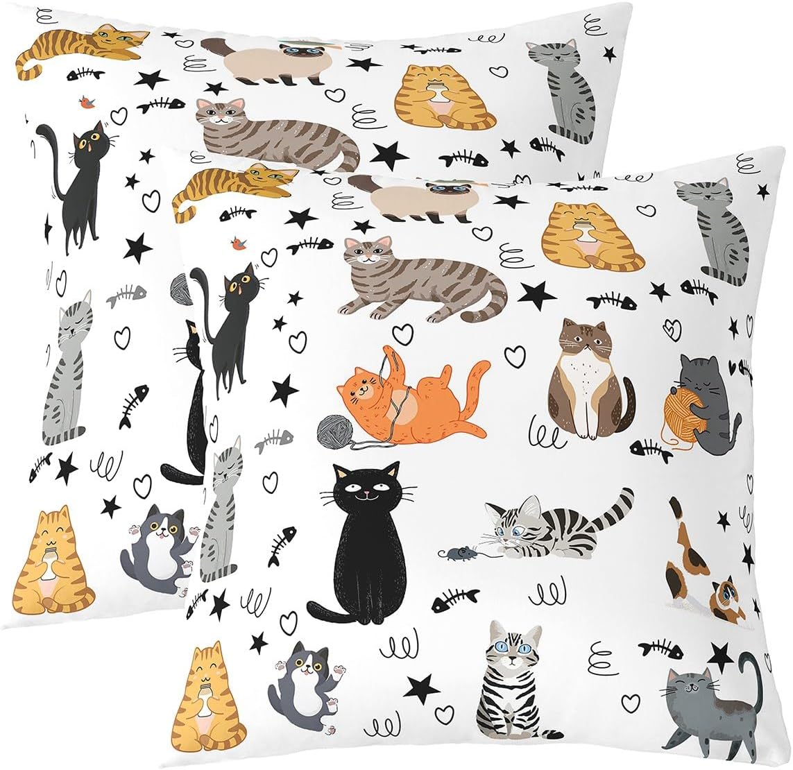 Feelyou Chicken Pillow Covers Home Decor Cute Chicken Pattern Reversible Throw Pillow Covers for 3D Animals Theme Square Cushion Covers Set of 2 24 x 24-Inch