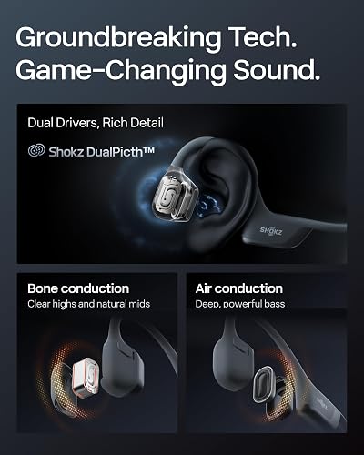 SHOKZ OpenRun Pro 2 Mini Bone Conduction Sports Headphones, Open-Ear Wireless Earphones with Bluetooth 5.3, Noise Cancelling Mics, IP55 Waterproof, 12h Playtime for Running, USB-C Quick Charge, Black - 4