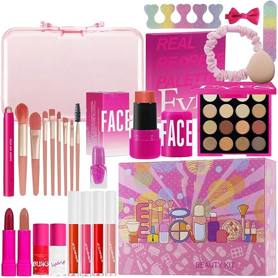 Makeup Kit | 26 Pieces Beauty Cosmetic Makeup Collection | Waterproof Cosmetic Kit for Travel, Theater, Wedding, Photography, Stage