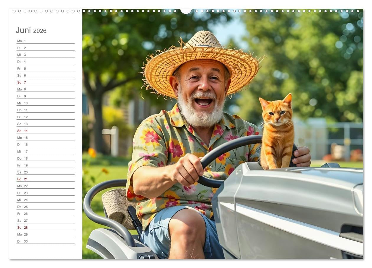Renten-Turbo. Wenn der Ruhestand erst richtig Fahrt aufnimmt (Wandkalender 2026 DIN A2 quer), CALVENDO Monatskalender: Lustige Rentner in Aktion (CALVENDO Menschen)