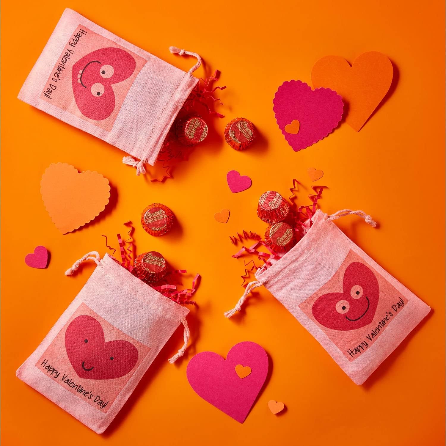 Reesse's Miniature Cups Valentine Day Milk Chocolate & Peanut Butter 2 Lb – Valentine Foils, Bulk Value Pack 2 Pounds Gift bag
