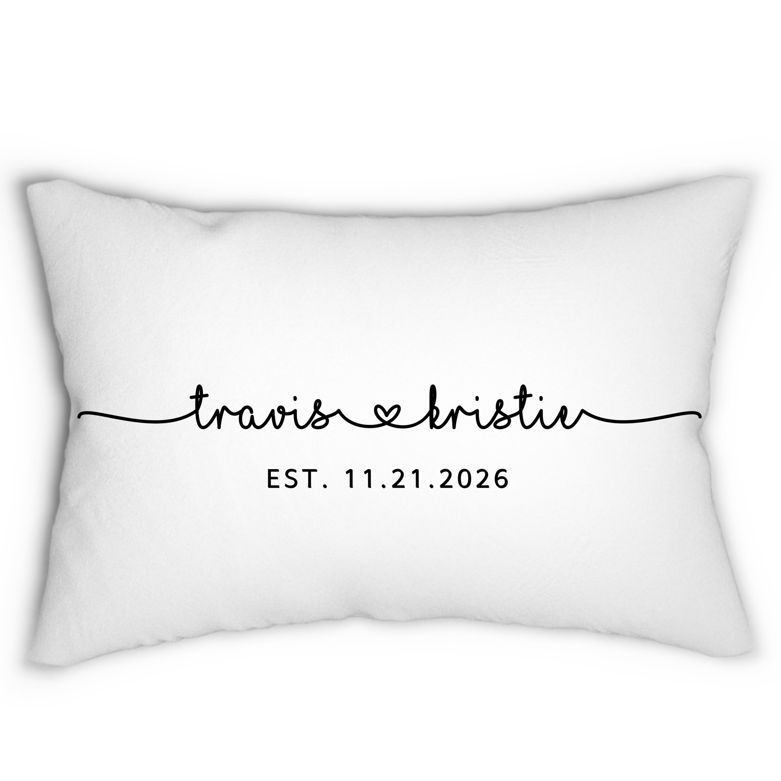 Personalized Wedding Pillow Gift with Couple Names Date Custom Monogram Pillow for Wedding Anniversary Housewarming Present Romantic Keepsake