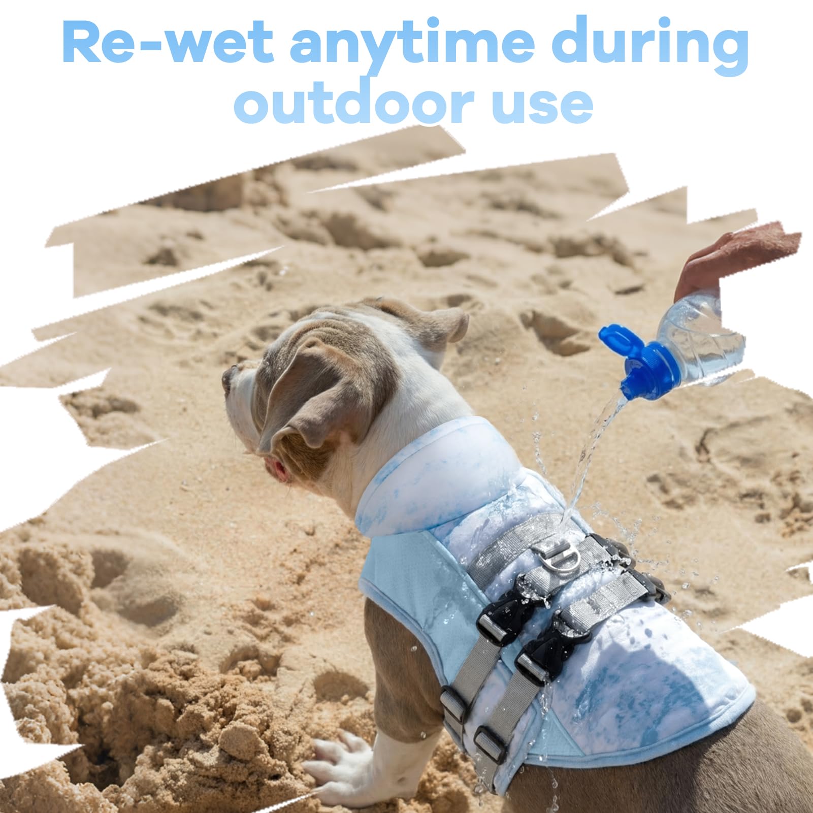 Chaleco Refrescante Perro, Ropa Verano Perro Transpirable y Ligera con Anilla D, Ajustable para Perros, Niebla Cielo XS